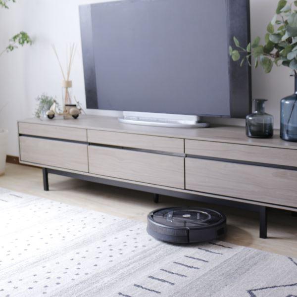 TVボード（グレー） 幅約180cm [完成品/脚のみ取付］ : ヤマドウ