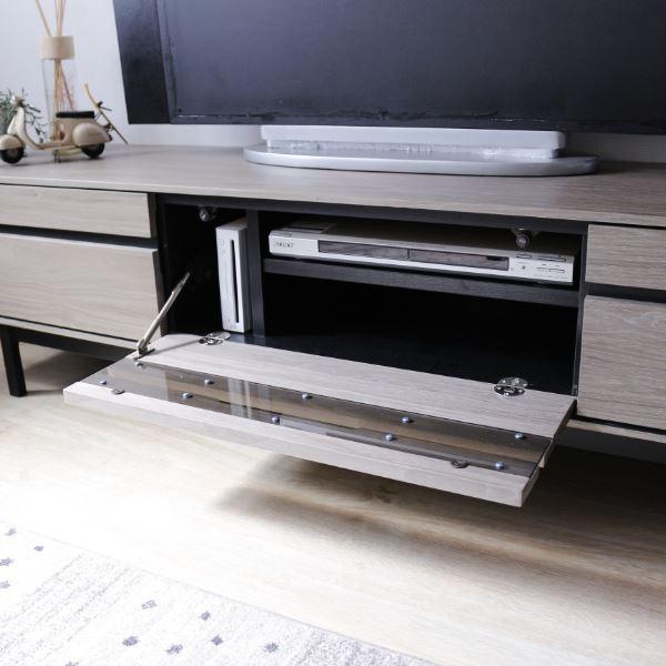 TVボード（グレー） 幅約180cm [完成品/脚のみ取付］ : ヤマドウ