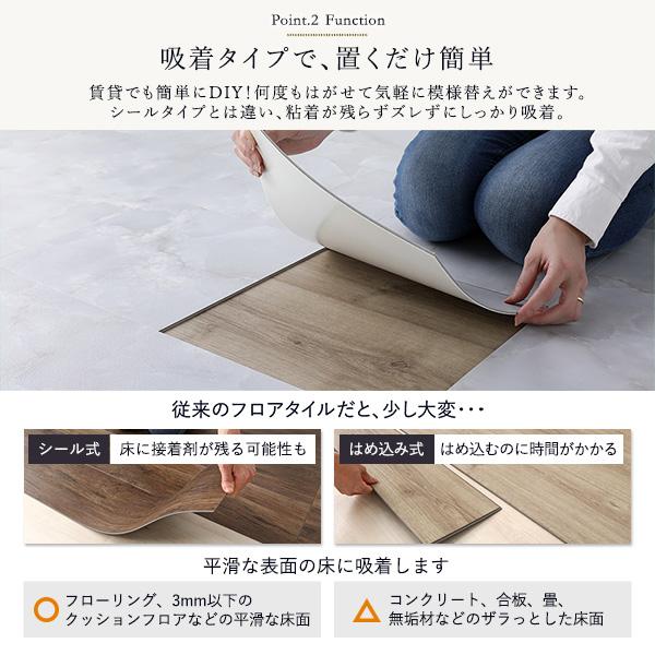120枚入〕 フロアタイル 床材 約30.5×30.5×0.3cm 6畳分 シルバーサンド