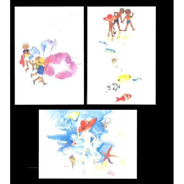 ちひろ絵はがき いわさきちひろ ポストカード 3枚セット 絵はがき 絵