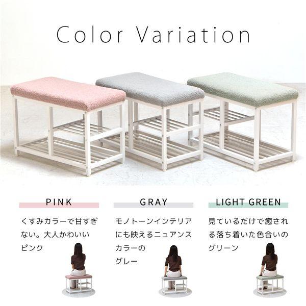 ベンチシューズラック約幅60cm〔ピンク〕 組立品の画像