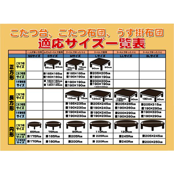 日本製 こたつ布団 こたつ厚掛け布団 単品 和柄 正方形 ブラウン 約205×205cmの画像