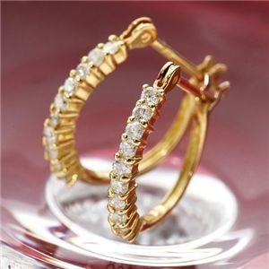 0.2ct K18YGハーフエタニティダイヤモンドピアス