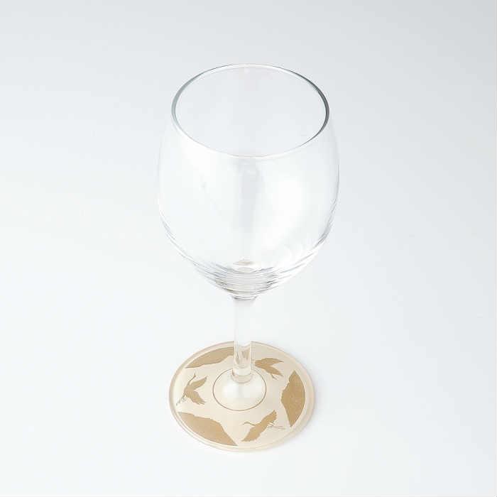 ワイングラス ペア ガラス 漆器 ぬりもん De Verre 蒔絵 万葉鶴 白 日本製 かわいい 引き出物 お祝い タンブラー 030 060 013 B 漆器の産地職人のお店 紀州ヤマガ 通販 Yahoo ショッピング