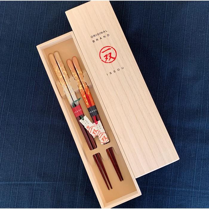 御箸　夫婦箸　はし　未使用品　保管品 みよし漆器本舗 夫婦箸 お箸 ペア セット 箸 プレゼント 銀筋 食