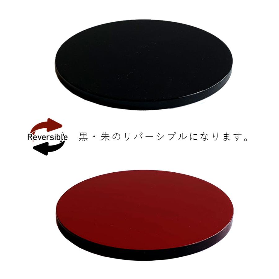 花台 木製 丸 丸板 敷板 黒朱両面塗り 5号 15cm 飾り台 紀州漆器 花台 木製 丸 丸板 敷板 黒朱両面塗り 5号 15cm 飾り台 紀州漆器