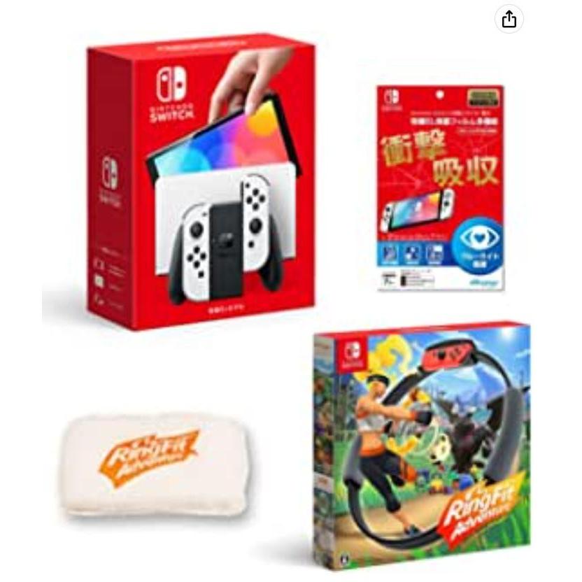 Nintendo Switch 有機ELモデル ホワイト+専用有機EL保護フィルム 多 