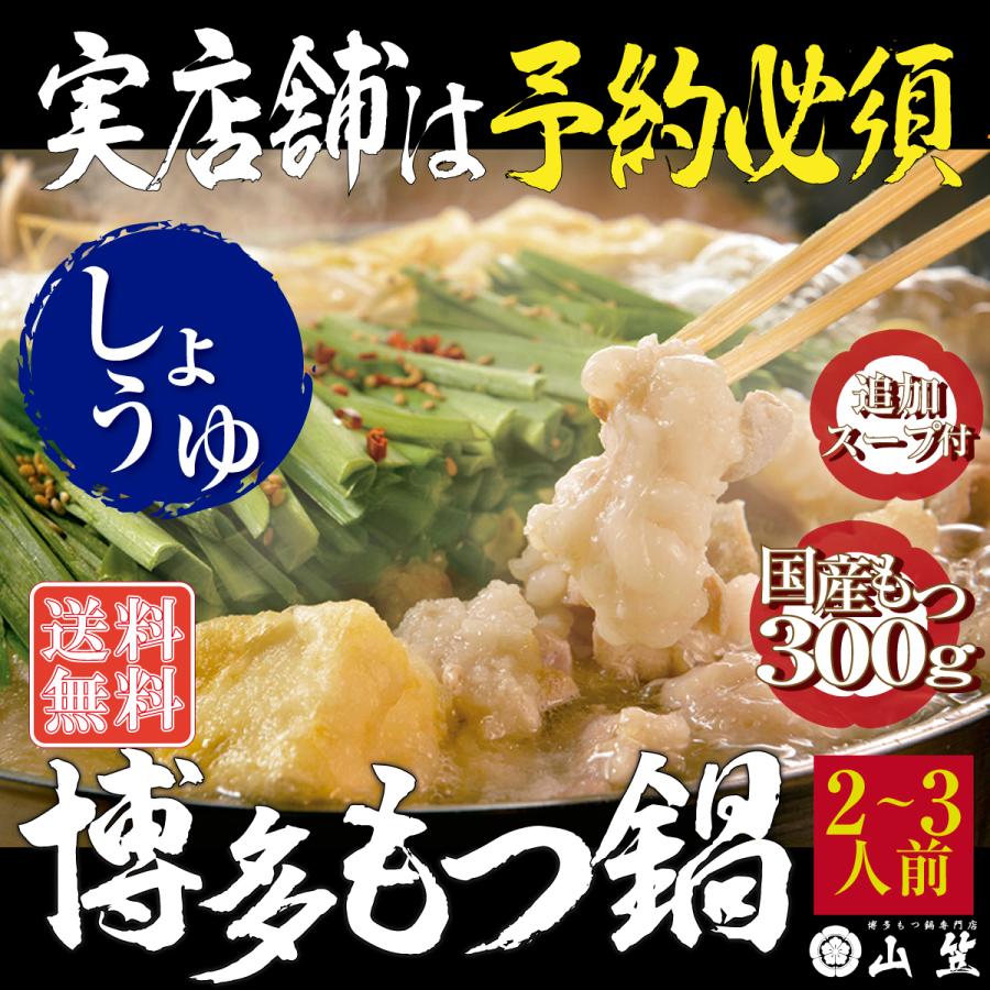 博多 もつ鍋 2〜3人前 醤油味 あじわい セット 国産 牛もつ 山笠 福岡 通販 お取り寄せ お取り寄せ｜yamagasa