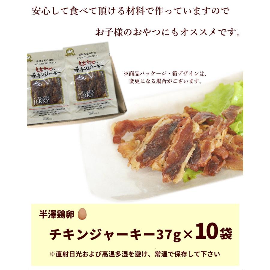 ジャーキー おつまみ 半澤鶏卵 しあわせのチキンジャーキー 37g×10袋