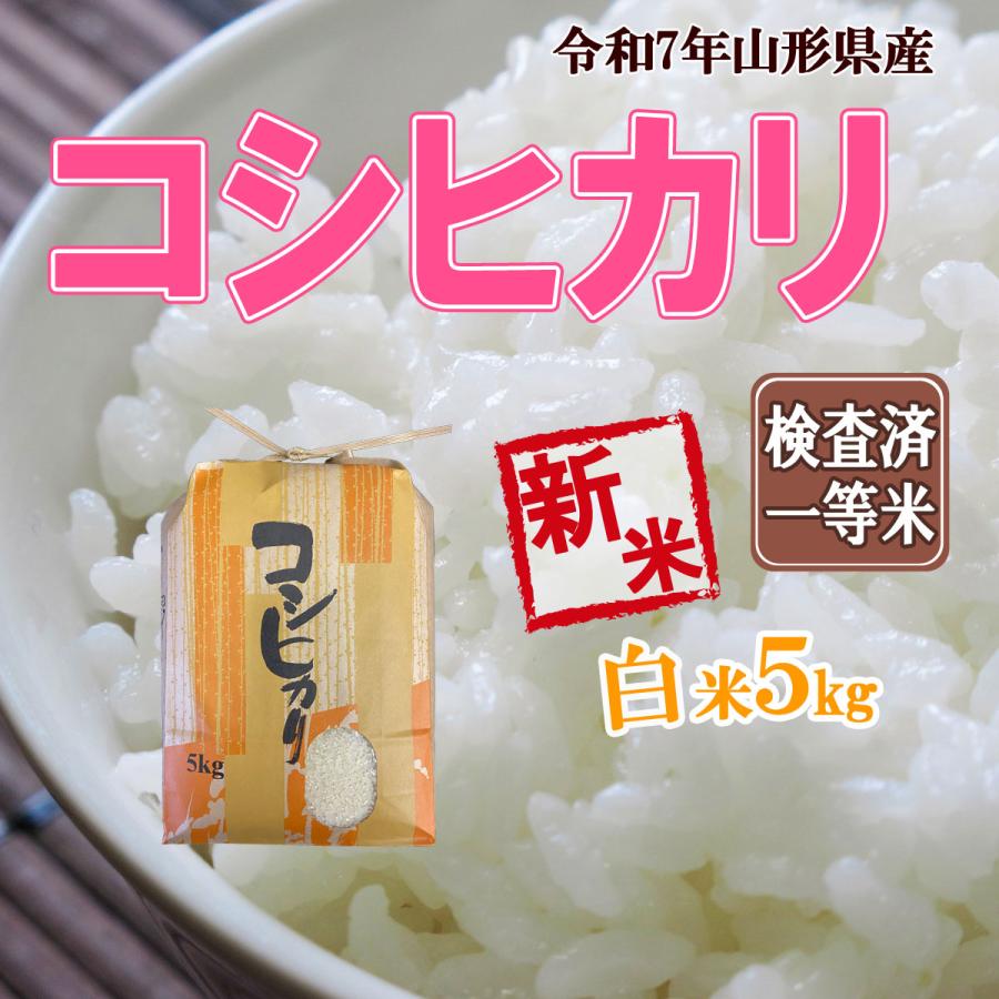 コシヒカリ 令和7年産 山形県産 新米 予約 受付中 白米 5kg 送料 コシヒカリ 令和7年産 山形県産 新米 予約 受付中 白米 5kg 送料