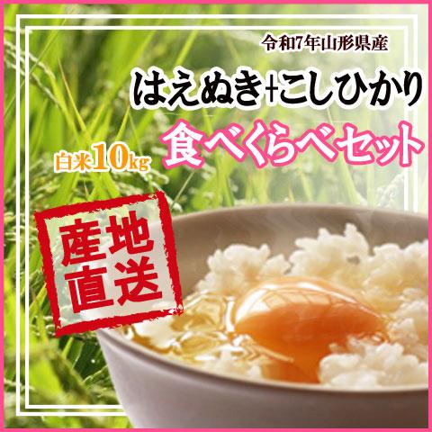 はえぬき 山形県産 5kg こしひかり 5kg 令和7年産 送料無料 計10kg