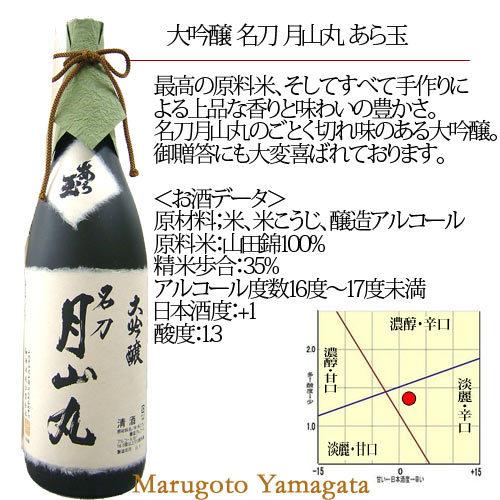 名刀 月山丸 山田錦 大吟醸1.8L×2 木箱入り 限定品 名刀 月山丸 山田錦