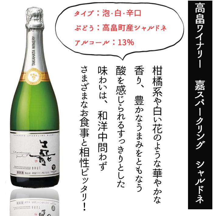 お中元 夏ギフト スパークリングワイン 高畠ワイナリー 嘉 シャルドネ 