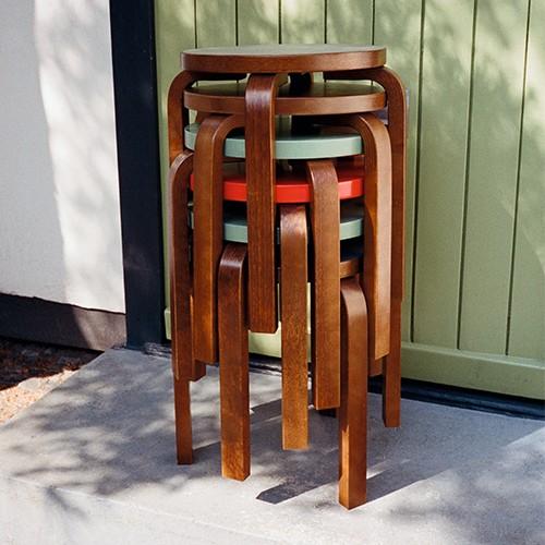 artek（アルテック） スツール 60 バーチ×レッド（要組立） : YAMAGIWA