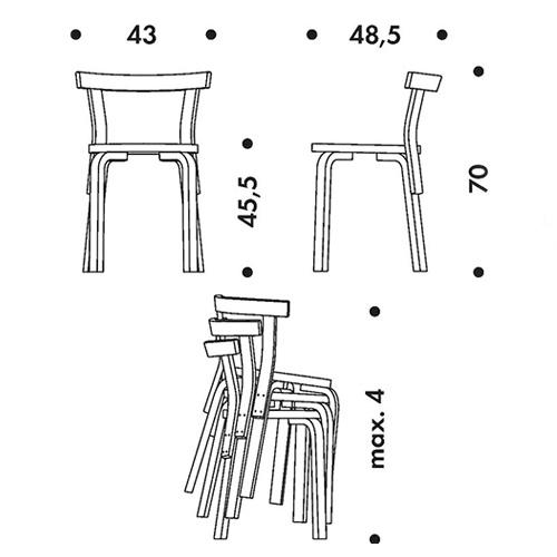 artek(アルテック)ダイニングチェア 68チェア バーチ(受注品)｜yamagiwa｜04