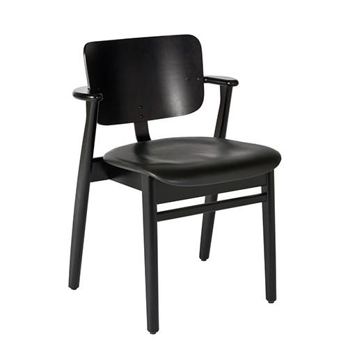 artek - (アルテック)ひじ掛けいす DOMUS CHAIR(ドムスチェア) 黒いこと×革黒いこと(受注品) パーソナルチェア-椅子、スツール、座椅子