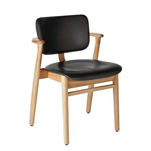 artek(アルテック)アームチェア DOMUS CHAIR(ドムスチェア) ナチュラル×革ブラック(背面・座面)(受注品)