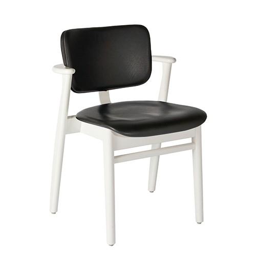 artek - (アルテック)ひじ掛けいす DOMUS CHAIR(ドムスチェア) 白いこと×革黒いこと(うしろ側・座面)(受注品) 椅子、スツール、座椅子-家具、インテリア-パーソナルチェア