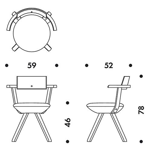 artek(アルテック)ライバルチェア ナチュラルラッカー ブラックニット_4
