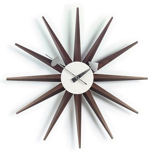 Vitra(ヴィトラ)掛時計 Sunburst Clock(サンバースト クロック)ウォルナット｜yamagiwa