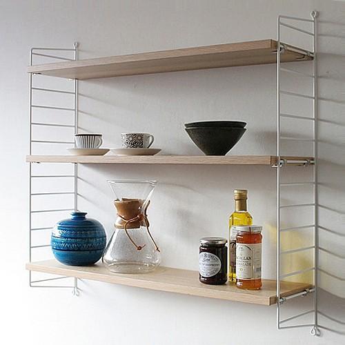 string(ストリング)壁掛け収納 「system BASIC 78×20」オーク×ホワイト