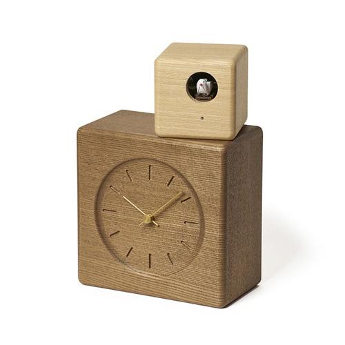 Lemnos(レムノス)置時計 Cubist Cuckoo Clock(キュビスト カッコー) ブラウン+ナチュラル｜yamagiwa