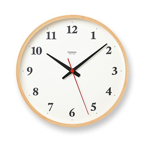 Lemnos（レムノス） 掛時計 Plywood clock φ254mm ナチュラル