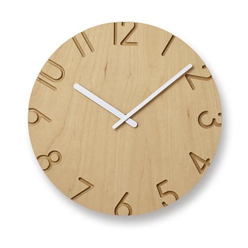 CARVED WOOD BIRCH/カーヴド ウッドバーチ 掛時計 Lemnos（レムノス） 掛時計 CARVED WOOD BIRCH(カーヴド ウッド バーチ