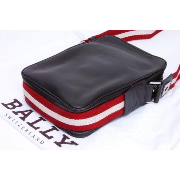 バリー BALLY TABELIO SM レザー ショルダーバッグ ダークブラウン