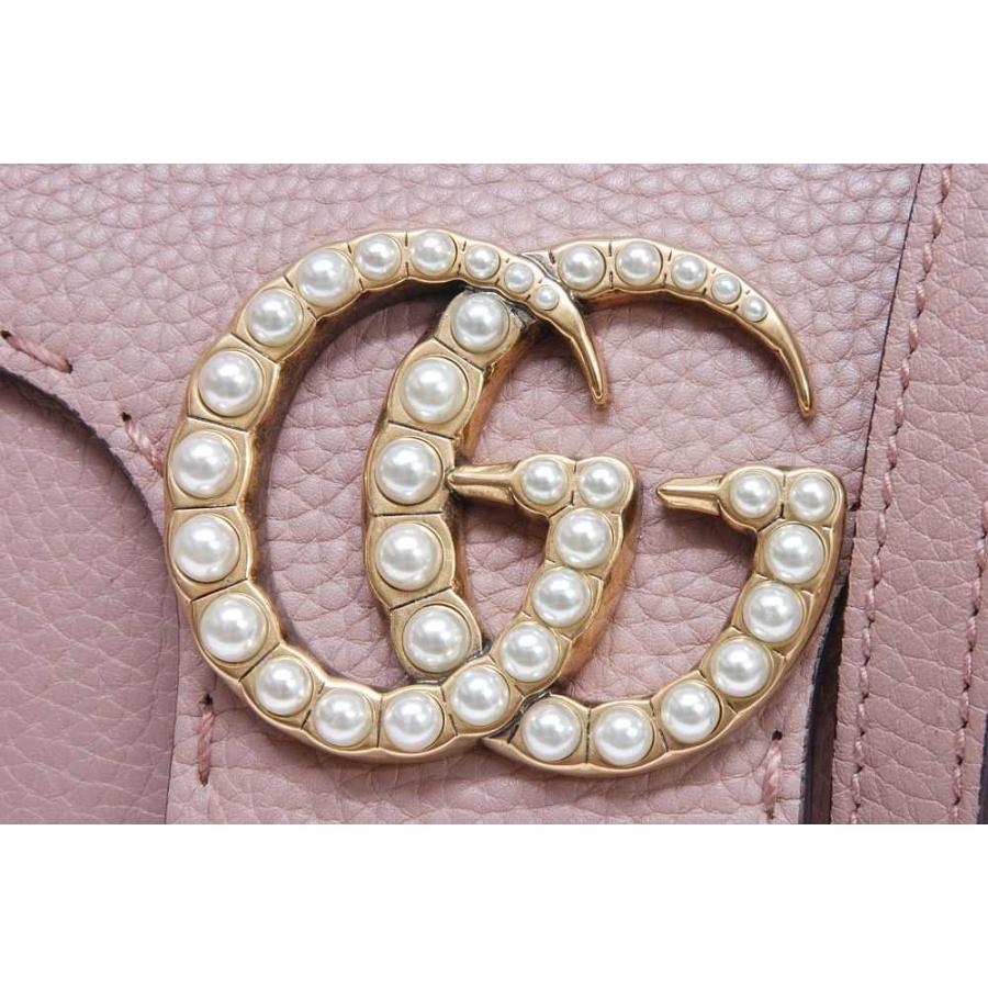GUCCI グッチ GGマーモント ミニ レザー トップハンドルバッグ 2WAY 