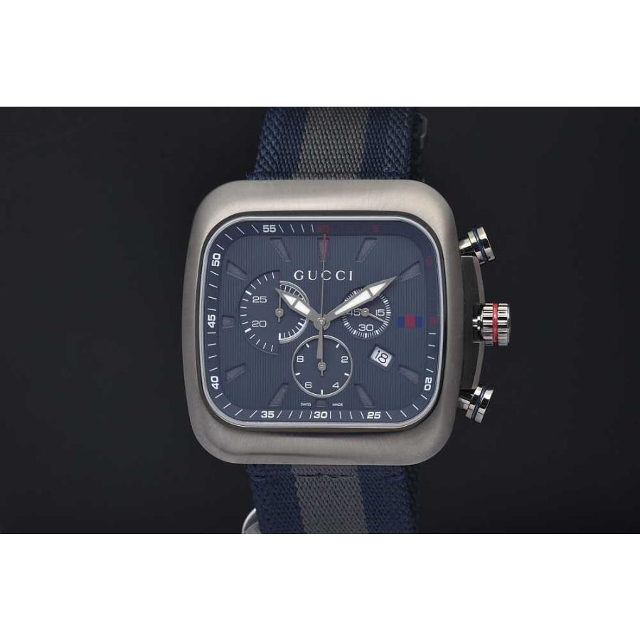 【美品・電池新品・付属品】GUCCI クーペ 131.3 新品ベルト メンズ GUCCI（グッチ） YA131203 グッチクーペ メンズ SS/ナイロン クォーツ