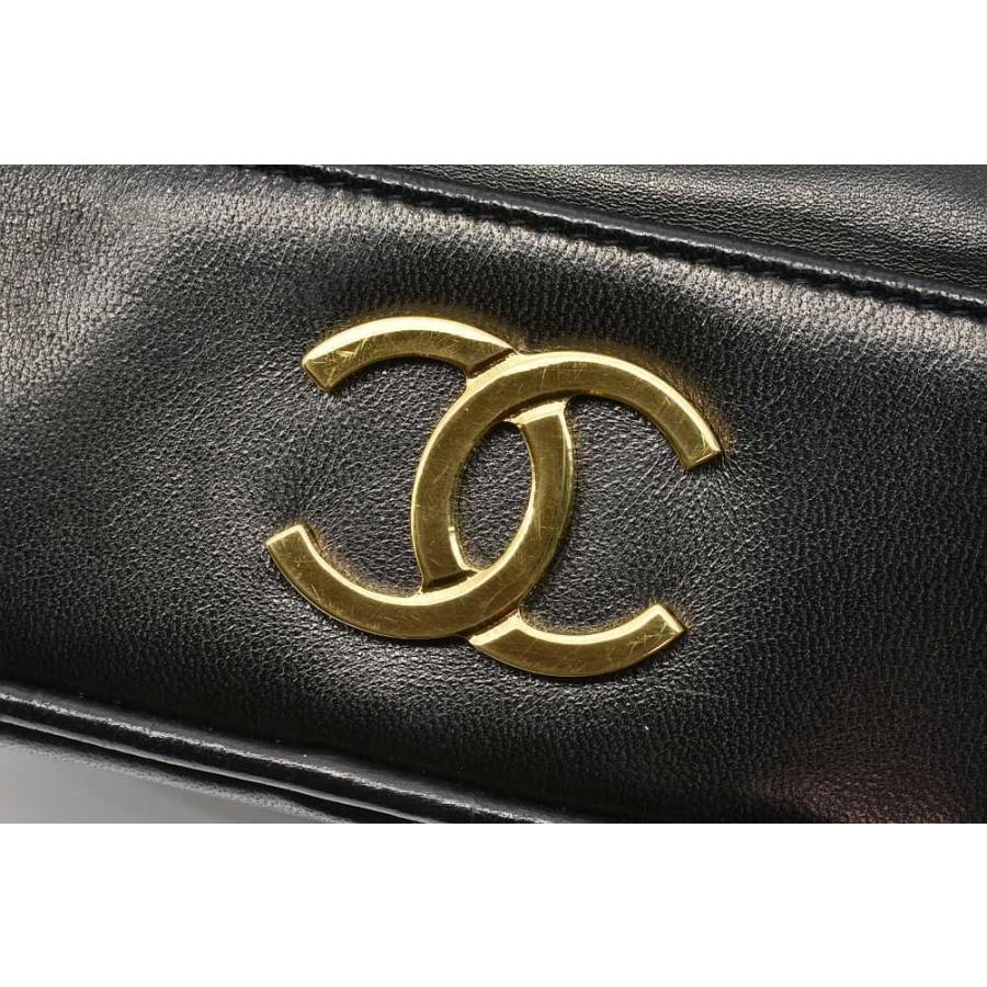 CHANEL シャネル トリプルココマーク 巾着ショルダーバッグ ラムスキン  