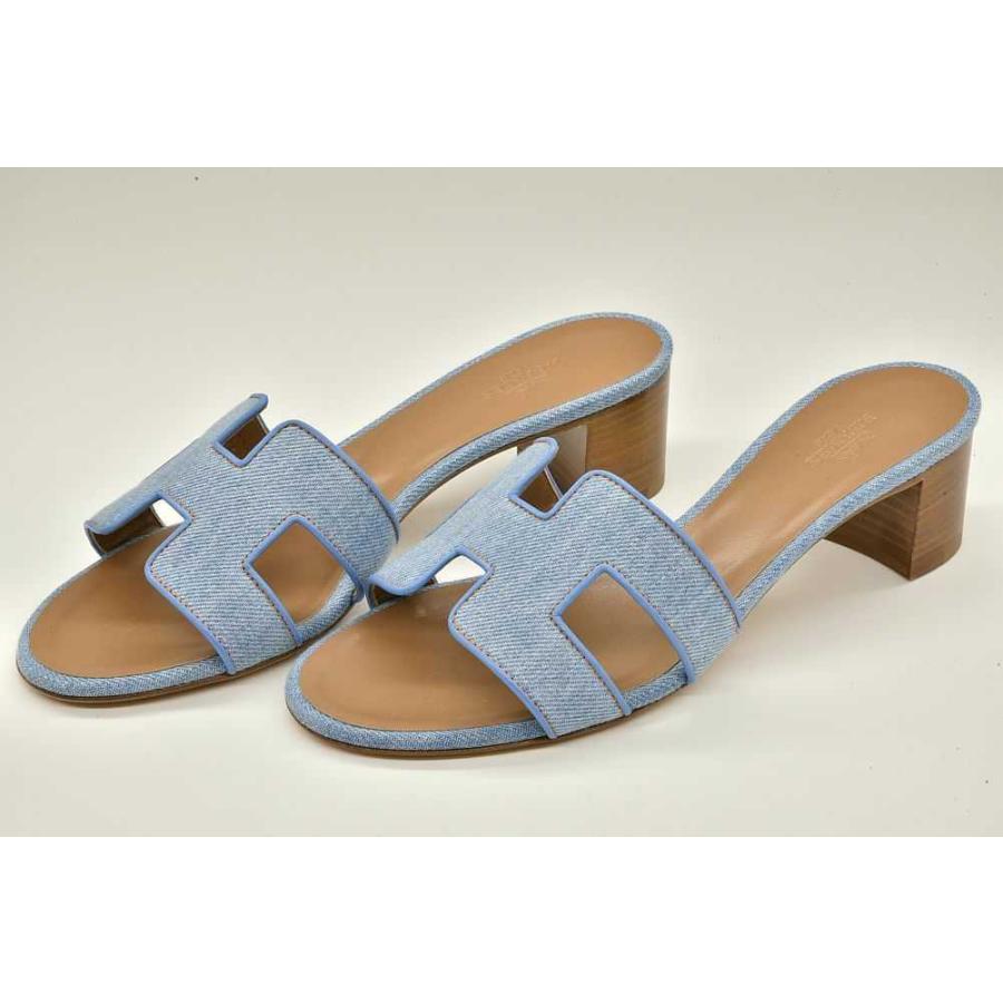 HERMES（エルメス） オアジス デニム Hモチーフ レディース ヒール