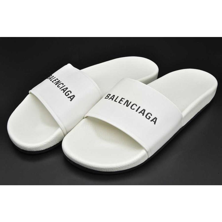 BALENCIAGA バレンシアガ POOL スライド サンダル メンズ 白 黒 BALENCIAGA バレンシアガ POOL スライド サンダル メンズ 白 黒