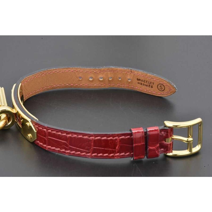 エルメス KE1.210 ケリーウォッチ レディース ゴールド GP/赤レザー  
