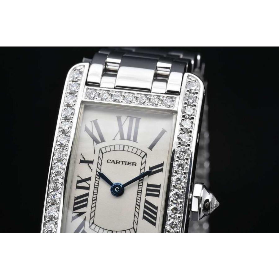 カルティエ CARTIER タンクアメリカン SM サイドダイヤ 腕時計 時計 K18WG（ホワイトゴールド） ダイヤモンド 革 レディース ホワイト系 / シルバー系 WB701851 【中古】 楽天市場】【K18WG】 カルティエ タンクアメリカン SM ダイヤベゼル