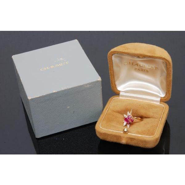 ショーメ CHAUMET K18YG イエローゴールド ルビー ダイヤモンド リング 