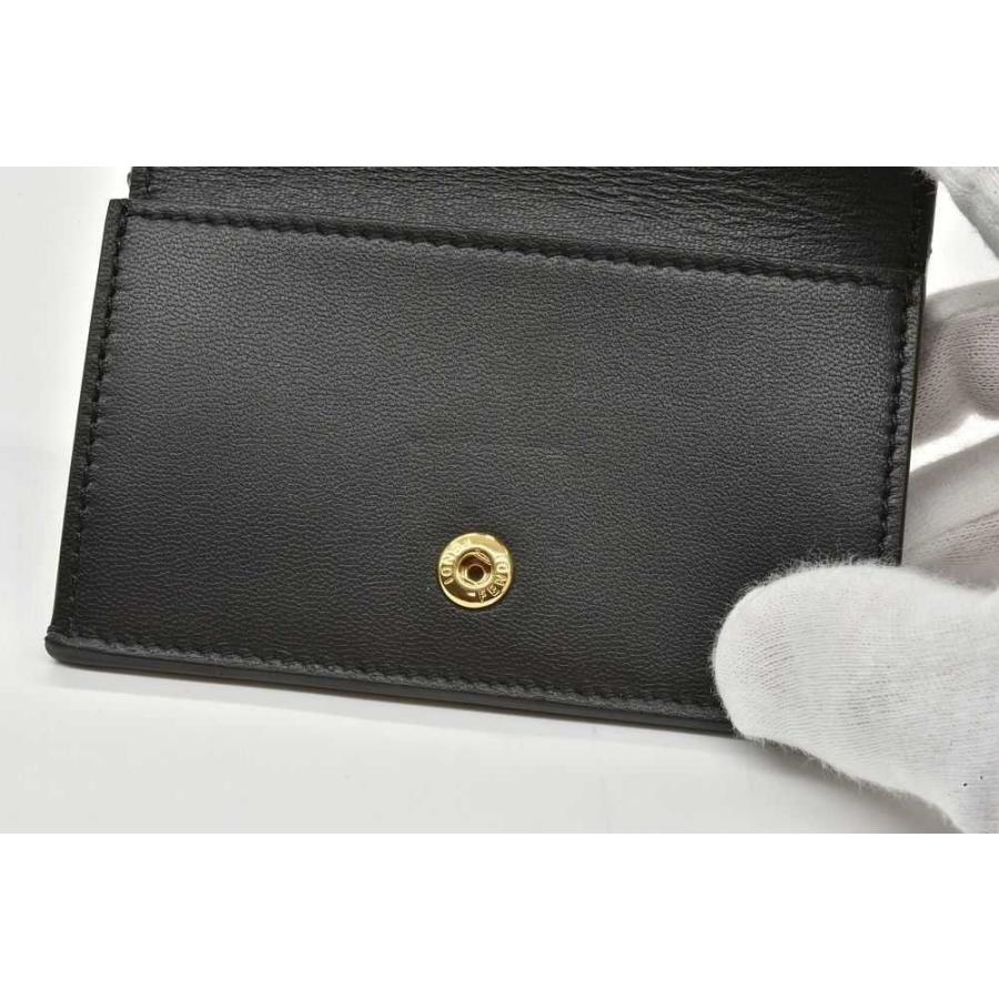 FENDI フェンディ ナッパレザー カードケース コインケース ブラック 