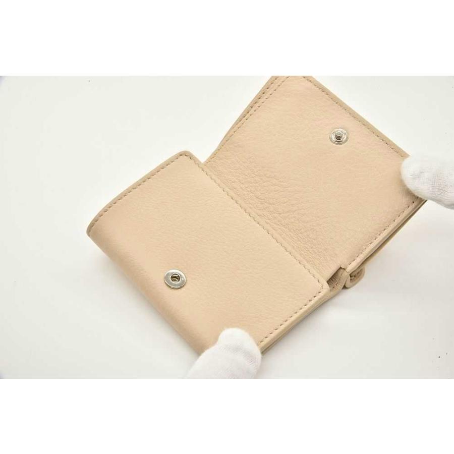 バレンシアガ ペーパー ミニ ウォレット Wホック三つ折り財布 ライト  