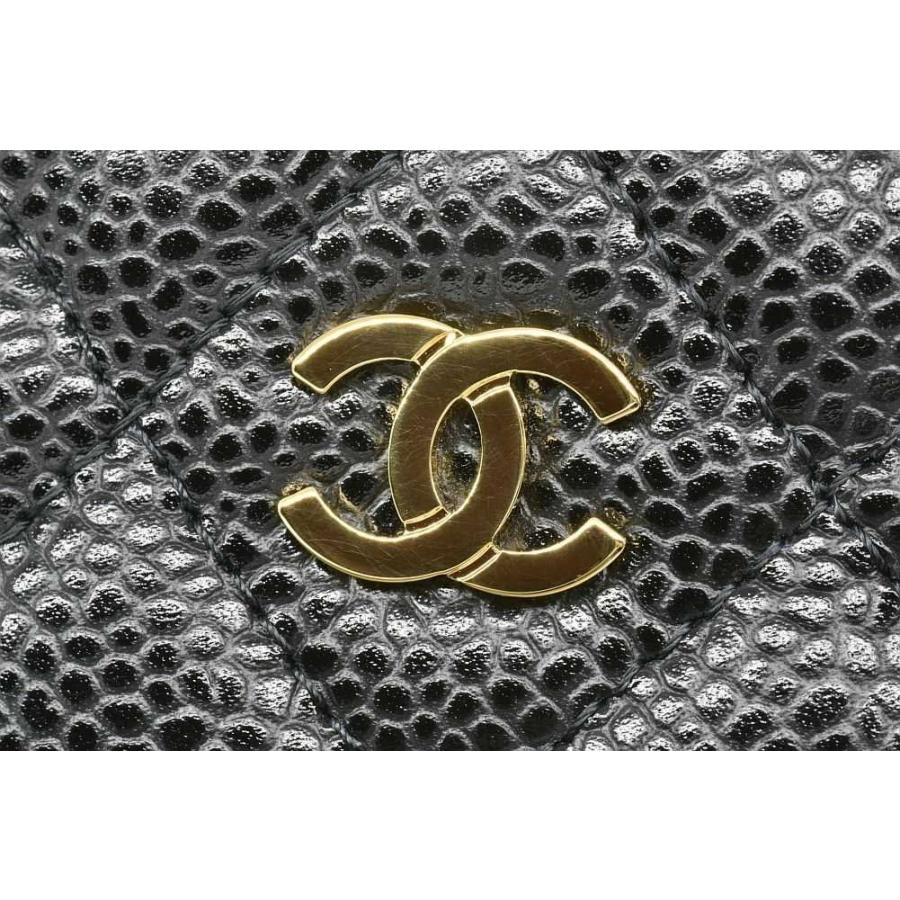 キャビアスキン シャネル クラシック カードケース 名刺入 ブラック