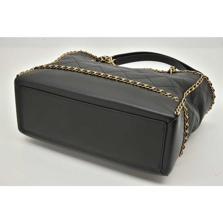 シャネル レザー チェーン アラウンド 2way バッグ 黒 AS2739