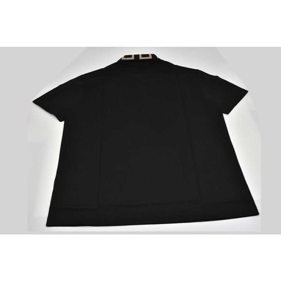 ヴェルサーチ グレカ メンズ 半袖ポロシャツ ブラック Lサイズ A87402 