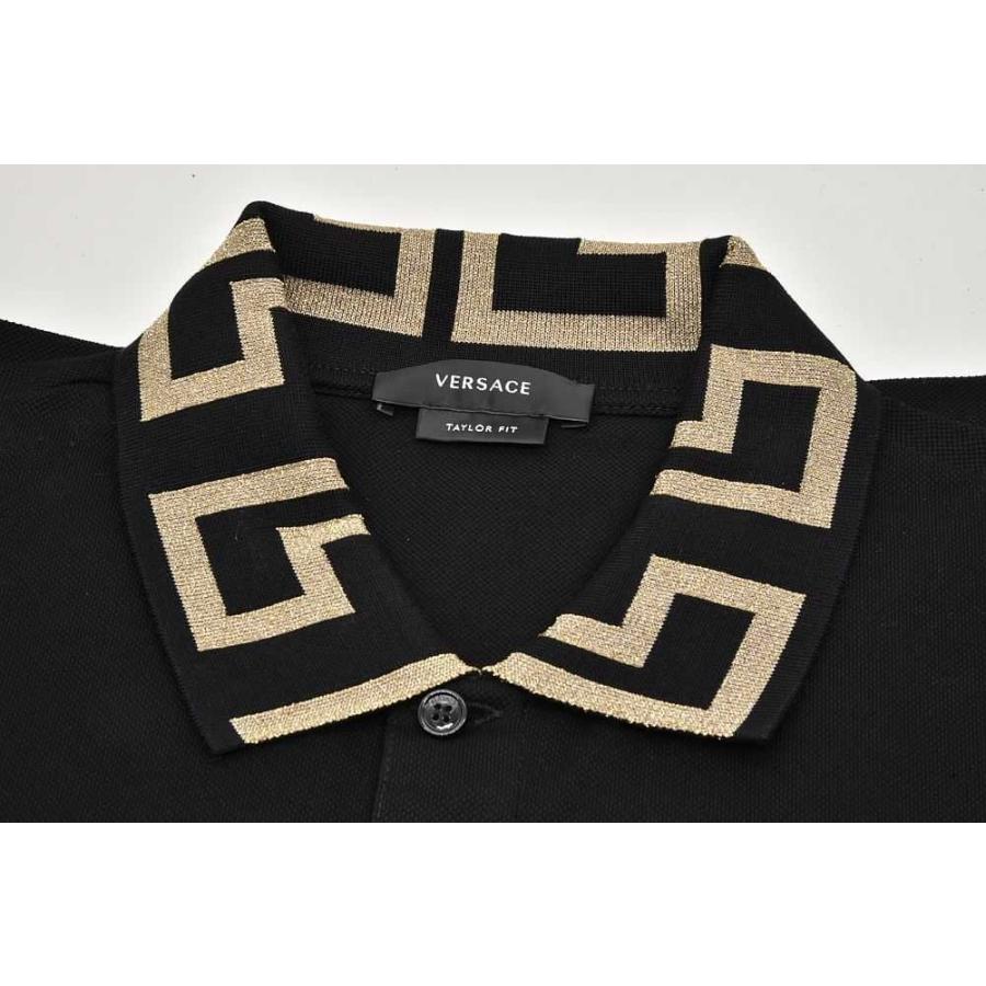 VERSACE ヴェルサーチ グレカ メンズ 半袖ポロシャツ ブラック L VERSACE ヴェルサーチ グレカ メンズ 半袖ポロシャツ ブラック L