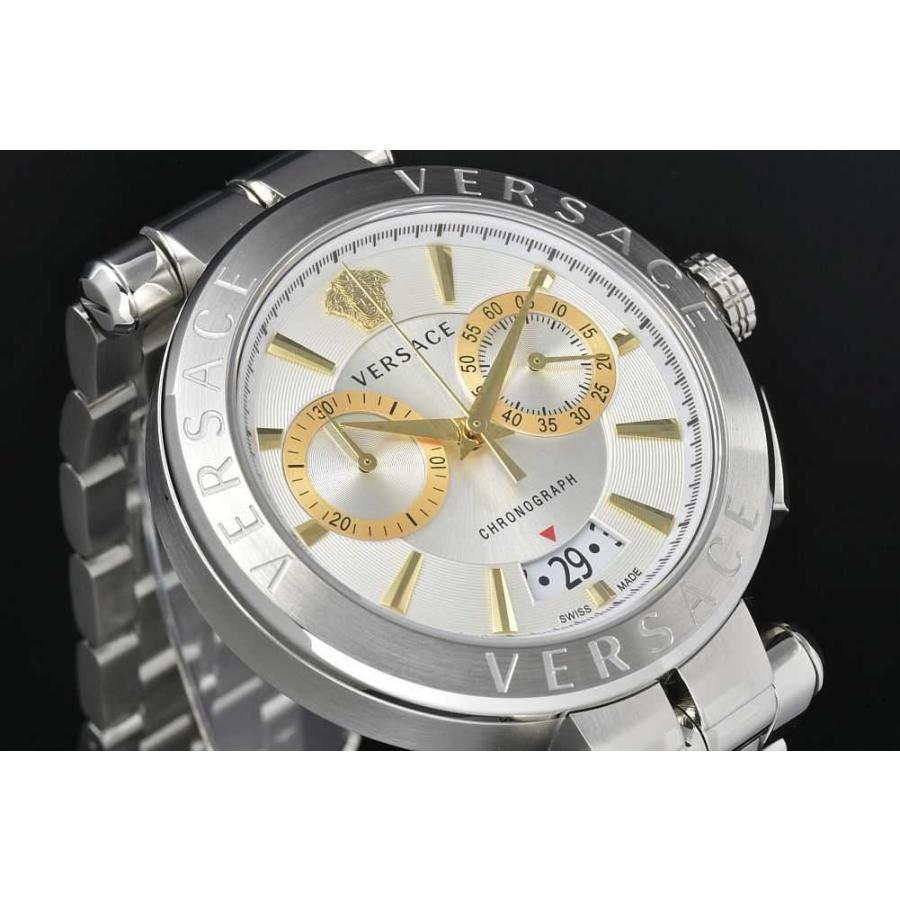 ✨付属品✨ヴェルサーチ VERSACE 腕時計 クロノグラフ aion 新品電池 VERSACE ヴェルサーチ 時計 Aion VE1D00719 SS×レザー クォーツ