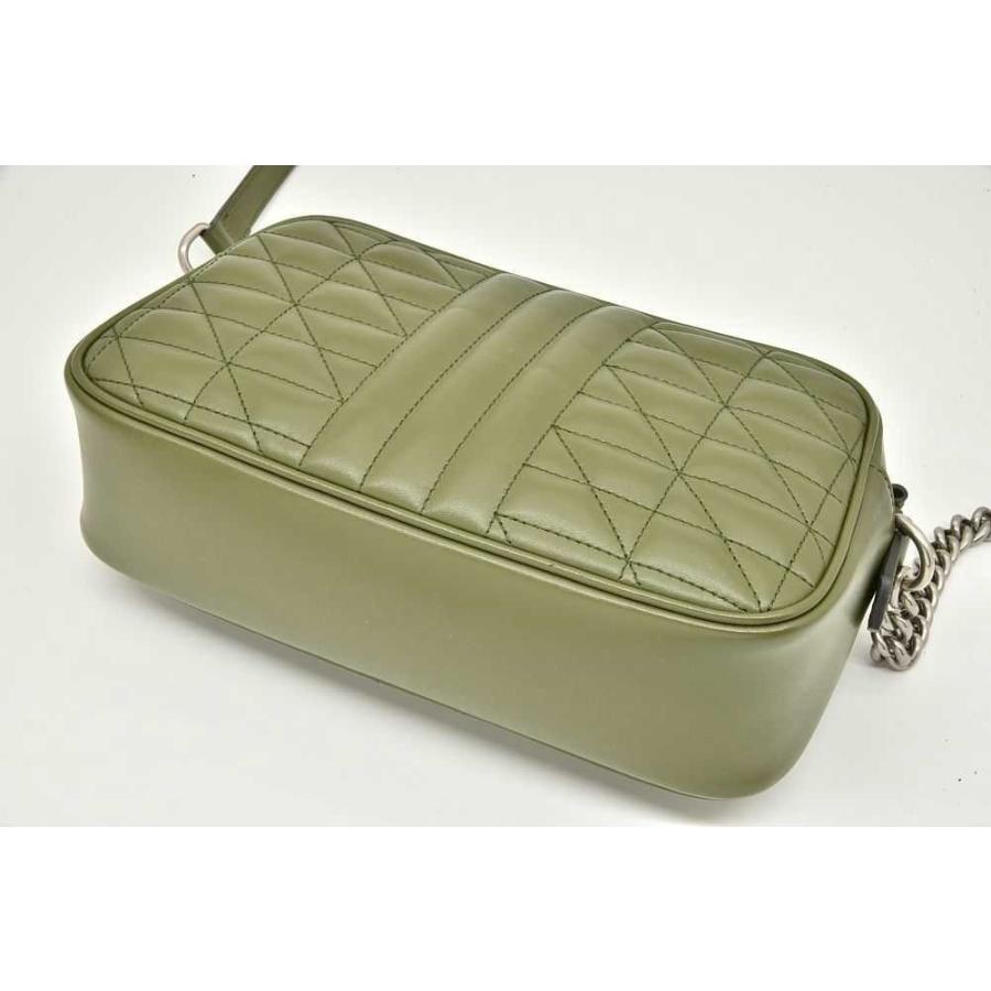 GUCCI グッチ バッグ GGマーモント ショルダーバッグ グリーン レザー ﾊﾞｯｸﾞ 447632 ショルダーバッグ
 レザー  グリーン レディース【中古】 GG Marmont グッチ GGマーモント スモール ショルダーバッグ