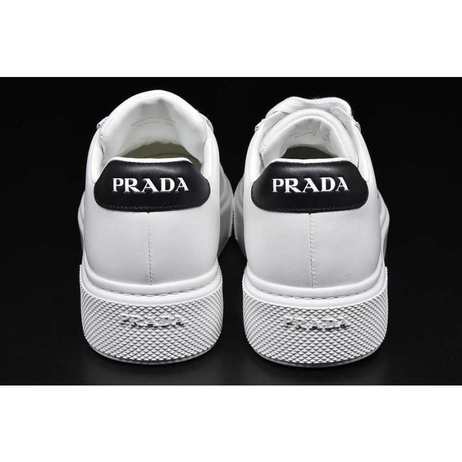 PRADA プラダ レザー ローカット レディース スニーカー 白 黒 PRADA プラダ レザー ローカット レディース スニーカー 白 黒