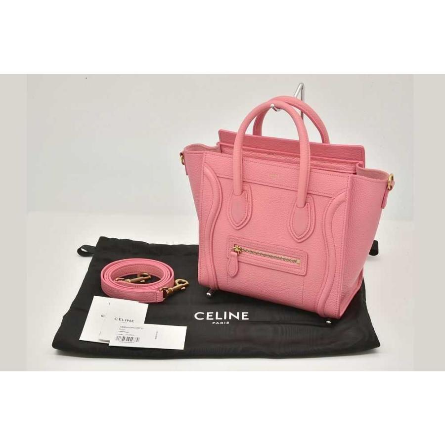 CELINE セリーヌ ハンドバッグ ラゲージ マイクロショッパー ピンク