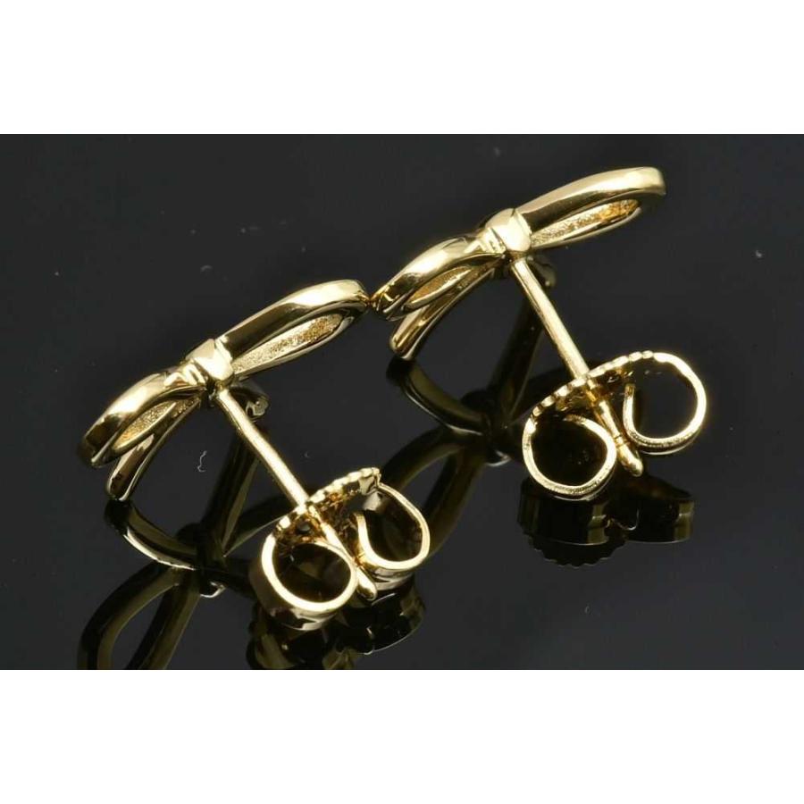 TIFFANY BOW ティファニー ボウ リボン ピアス K18YG イエローゴールド 