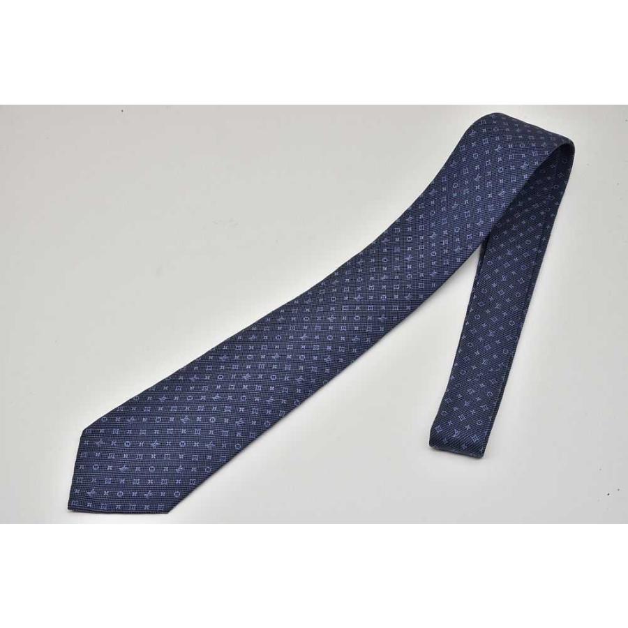 LOUIS VUITTON ヴィトン ネクタイ モノグラム クラシック 8CM マリーヌ 