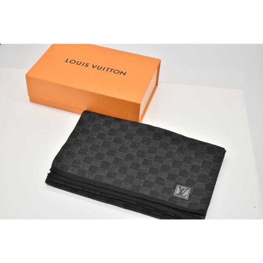 ヴィトン エシャルプ・プティダミエ マフラー M70028 メンズ 黒x  